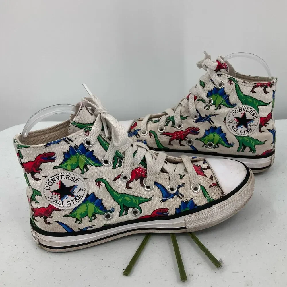 Converse All Star Dinoverse White Red Green Blue Dinosaur High Top Youth Shoes